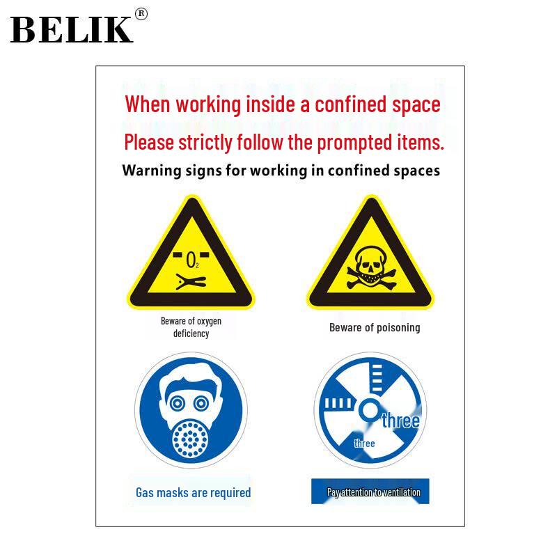 BELIK PVC Confined Space Safety Warning Sign 30*40CM