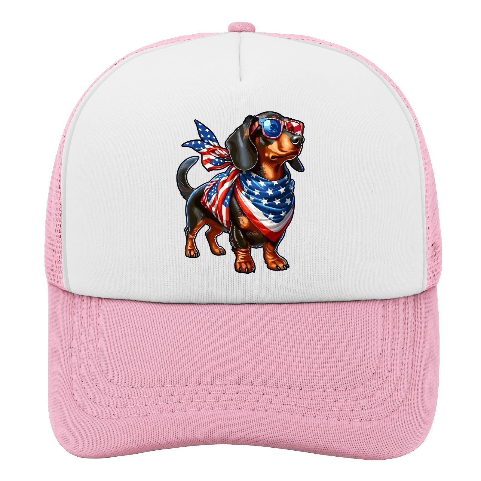 Патриотичный такса в солнцезащитных очках бандане кепке-тракере с американским флагом кепка владельца собаки унисекс One Size