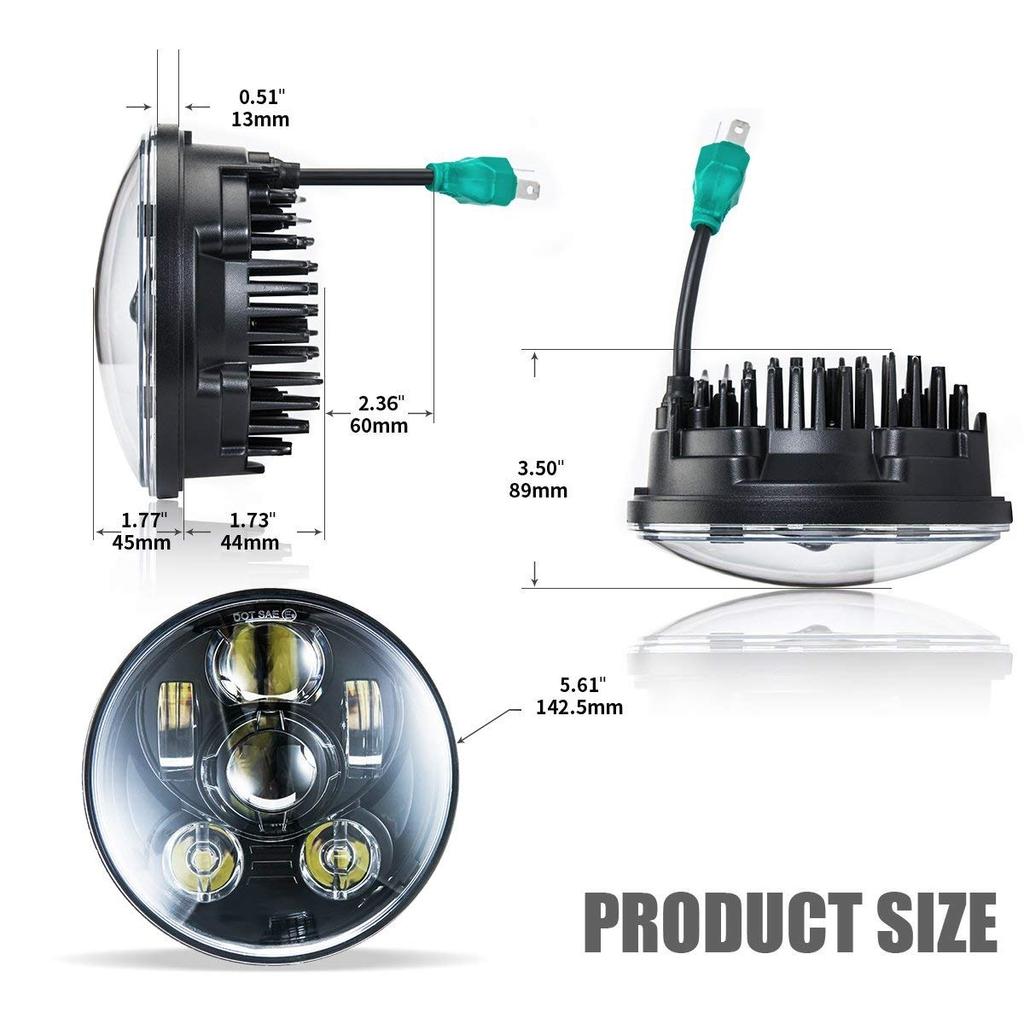 5-3/4'' 5.75'' LED Headlight For Harley Davidson Motorcycle Headlamp Projector Driving Light