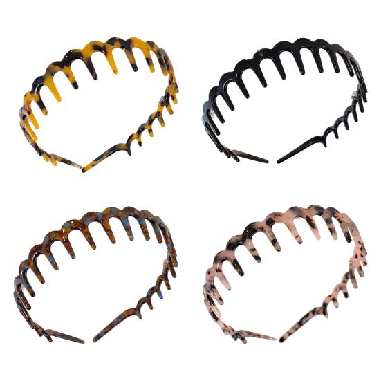 Cerchietto per Capelli a Forma di U in Silicone Fascia Antiscivolo con Denti Cerchietto Versatile per Acconciature Pettine Regolabile Accessorio per Capelli