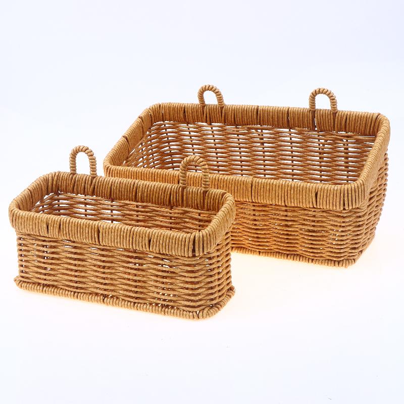 Imitation Rattan Woven Ginger And Garlic Egg Wall Hanging Storage Basket Bathroom Wall Hanging Basket