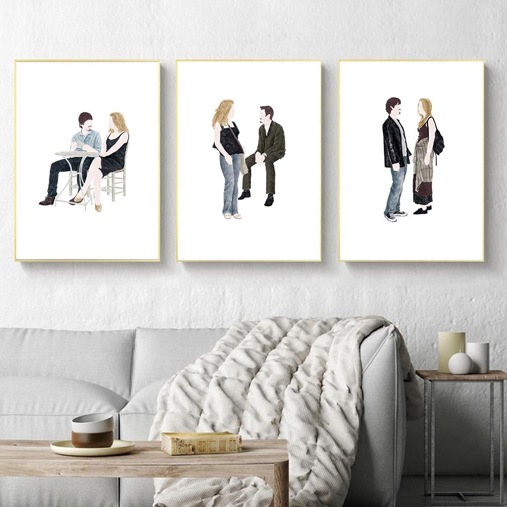 Before Trilogy Poster Art Print Classic Movie Poster Abstract Minimalist Wall Art Sunrise Canvas Painting Wall Picture Decor No Frame
