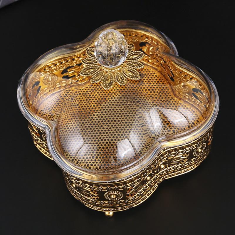 Průhledná akrylová plastová krabička na bonbóny, úložný box, kryt na cukrovinky, svačiny, občerstvení, tác na sušené ovoce, evropský styl