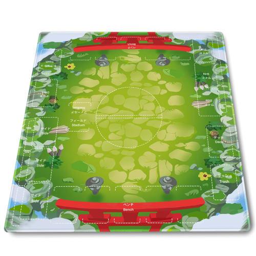 3mm Thick, Crease-Free, Fully Sewn Rubber Playmat for Two Players, Stadium Board TCG Playmat for Personalized Gaming Experience, Multiple Game Area De