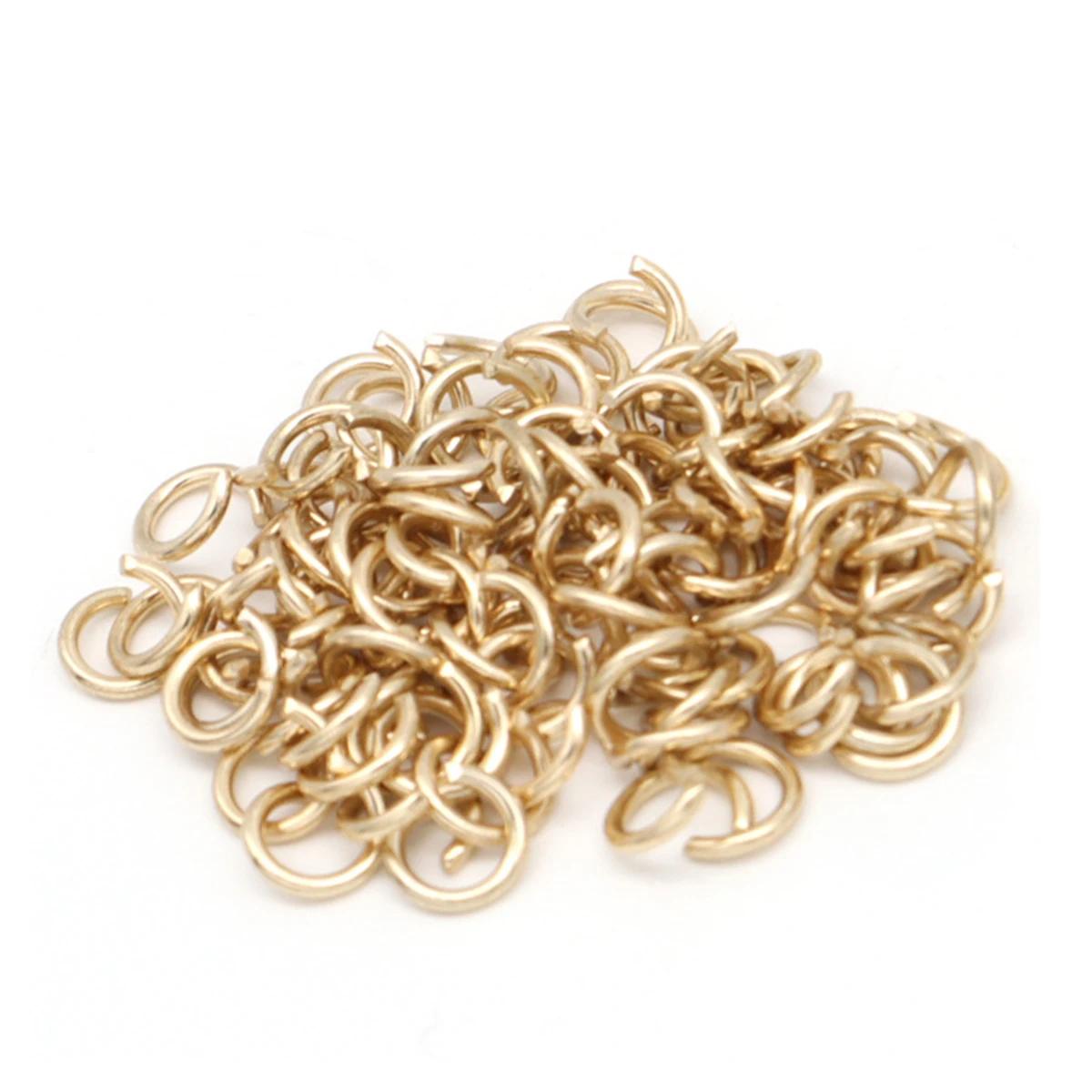 

100pcs/Lot 6-8-10mm Open Single Loops Jump Rings Split Rings DIY Necklace Bracelet Jewelry Making Findings Accessories Wholesale 6mm X 100pcs блідий колір золота