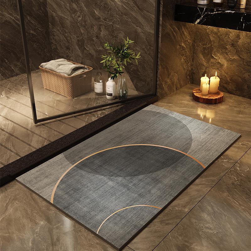 Quick-Dry, Non-Slip Diatomaceous Earth Bathroom Mat - Stylish, Absorbent, Cut-to-Fit, Stain & Wear Resistant