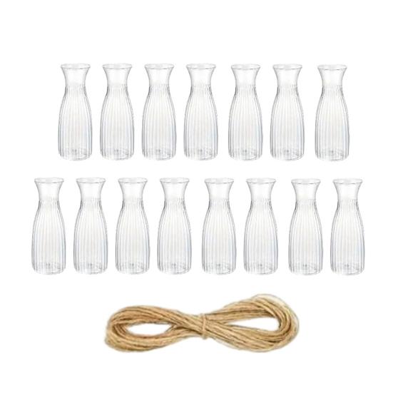 Plastic Clear Bud Vases, Modern Table Centerpiece Flower Vase, Simple Transparent Decorative Vase for Home Dining Table Wedding Flower Arrangement