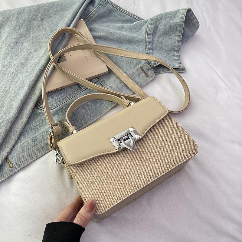 New High-end Contrasting Color Fashion Briefcase Bag Portable Shoulder Crossbody Trendy Women's Bag