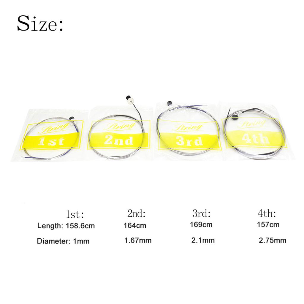 Full Set (G D A E) Double Bass String Strings Steel Core Nickel Chromium Wound Ball End