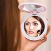 Compact Mirror Double Sided USB Rechargeable Brightness Adjustable Folding 3X Magnification Travel Makeup Mirror for Purse