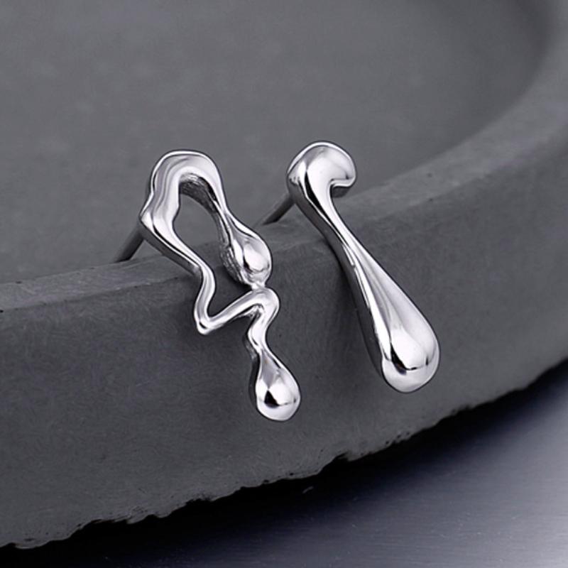 

Новые креативные металлические серьги-пусеты в виде неправильных капель воды для женщин, винтажные серьги геометрической формы из цинкового сплава, подарок на день рождения