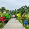 28in Wind Spinner with Metal Garden Stake Pinwheel for Outdoor Garden Decor