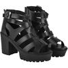 Shoetopia Smart Casual Black Block Heeled Sandal For Women