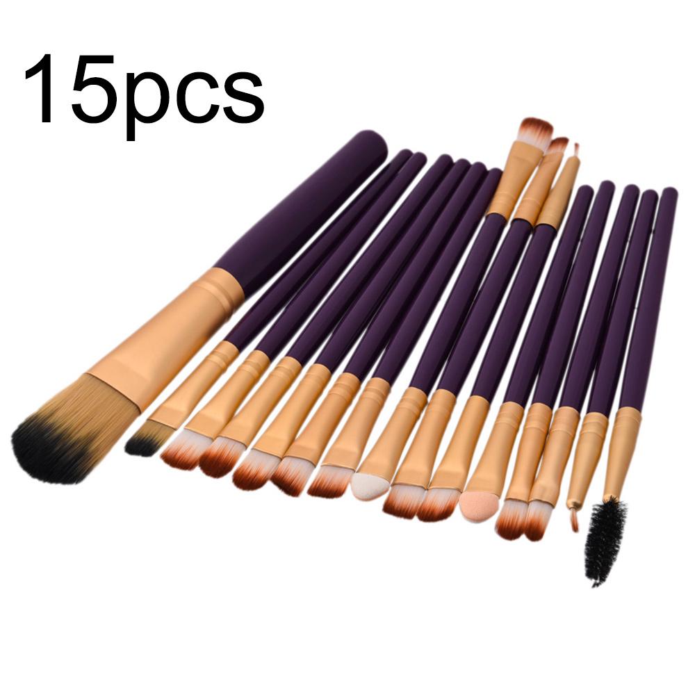 

15 шт. профессиональный набор туалетных принадлежностей для макияжа, шерстяные кисти для макияжа, золотые инструменты для растушевки теней для ресниц P