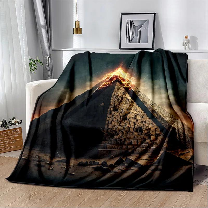 Ägyptische Pyramide Berühmte Architektur Decke, Weiche Überwurfdecke für Zuhause Schlafzimmer Bett Sofa Picknick Reise Ruheabdeckung Decke Kinder