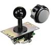 Sanwa Denshi Circuit Board Type Joystick Lever Sanwa Arcade Game Flat Metal with Shaft Cover Black Lever Ball Black Buttons, Equipment, JLF-TP-8YT-SK,