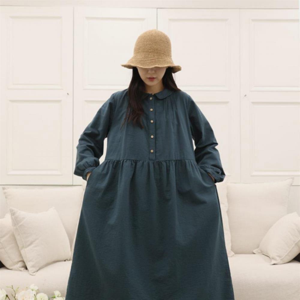 New Arrivals Open Run Women Casual Long Sleeve Dress Cotton Oversized