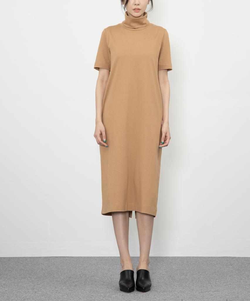 RAW TO RAW Wrd052 Fine Cotton Pullover Short Sleeve Dress (Wood)