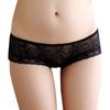 WHITE FANG Floral Sexy Inner TT115 Women's Low-Rise Underwear, Print, See-Through, Panties, (06 Black)