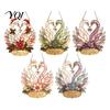 Anniversary Present for Wife Stained Glass Style Swan Pendant, Decorative Acrylic Suncatcher Window Car Garden Patio Sun Catcher And Christmas