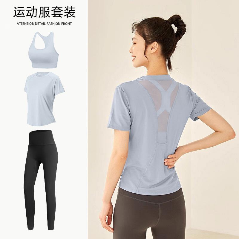 Tennis suit women's short-sleeved training clothes outdoor running quick-drying clothes thin badminton T-shirt fitness clothes