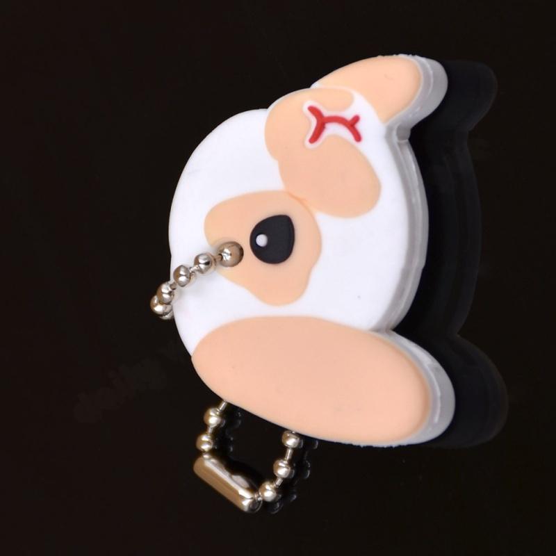Soft Rubber Cute Pet Puppy Pug Cat Rabbit Key Cover Cap Case Keychain Key Ring C Soft Rubber Cute Pet Puppy Pug Cat Rabbit Key Cover Cap Case Keychain Key Ring C