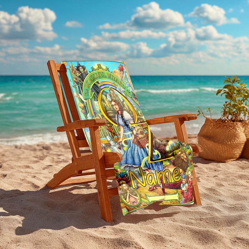 Personalized Customized Proof Beach Towel with The Wizard of Oz Pattern - Soft, Absorbent,quick-drying,perfect Swimming,camping&bathing
