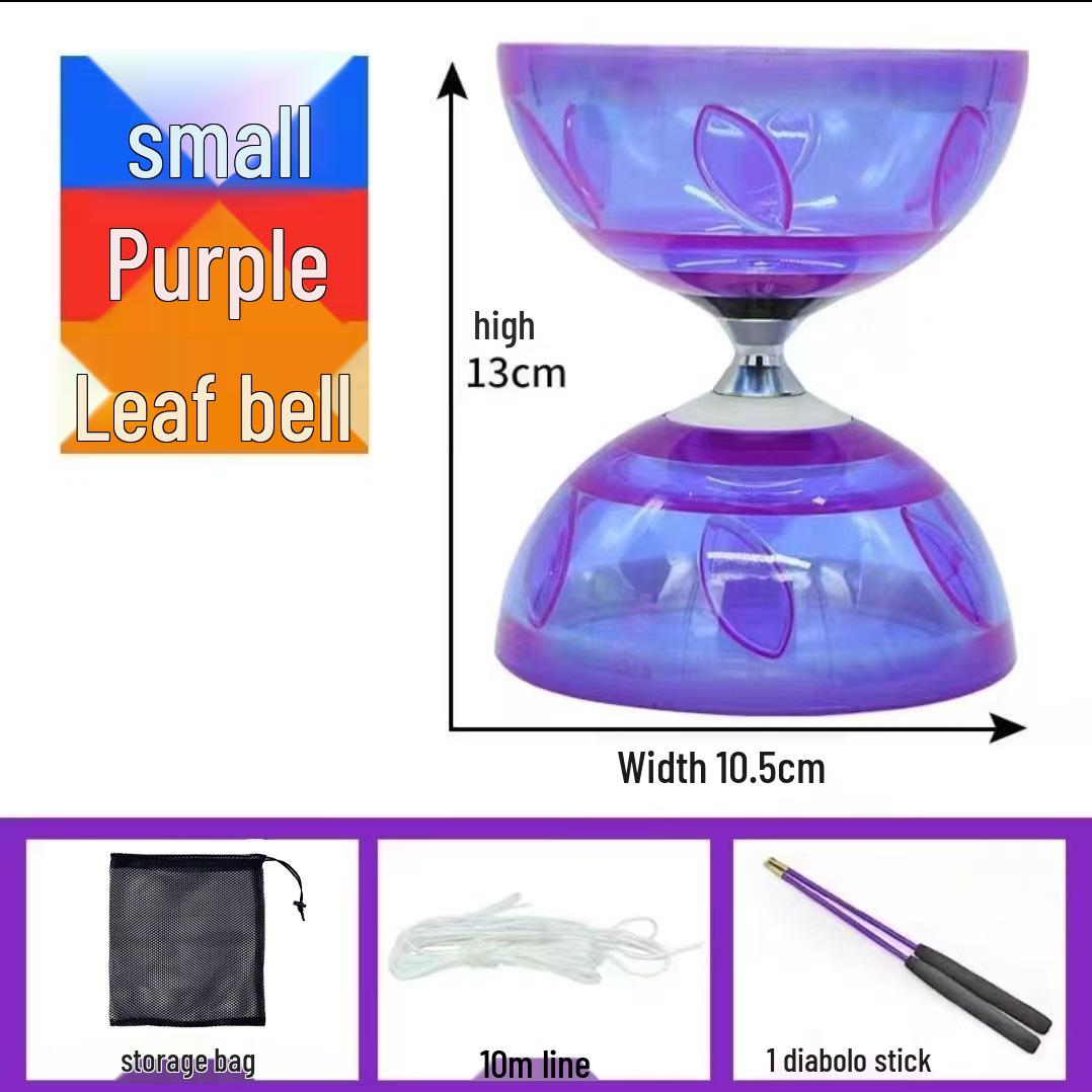 Beginner Student Diabolo Set with Three/Five-Bearing, Bell & Luminous Double-Head Three-Bearing