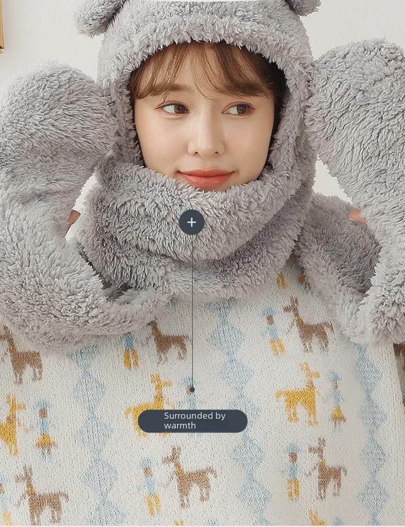 Set de Gorro de Invierno y Bufanda Doble para Mujer - Te Mantiene Caliente y Protege tus Orejas.