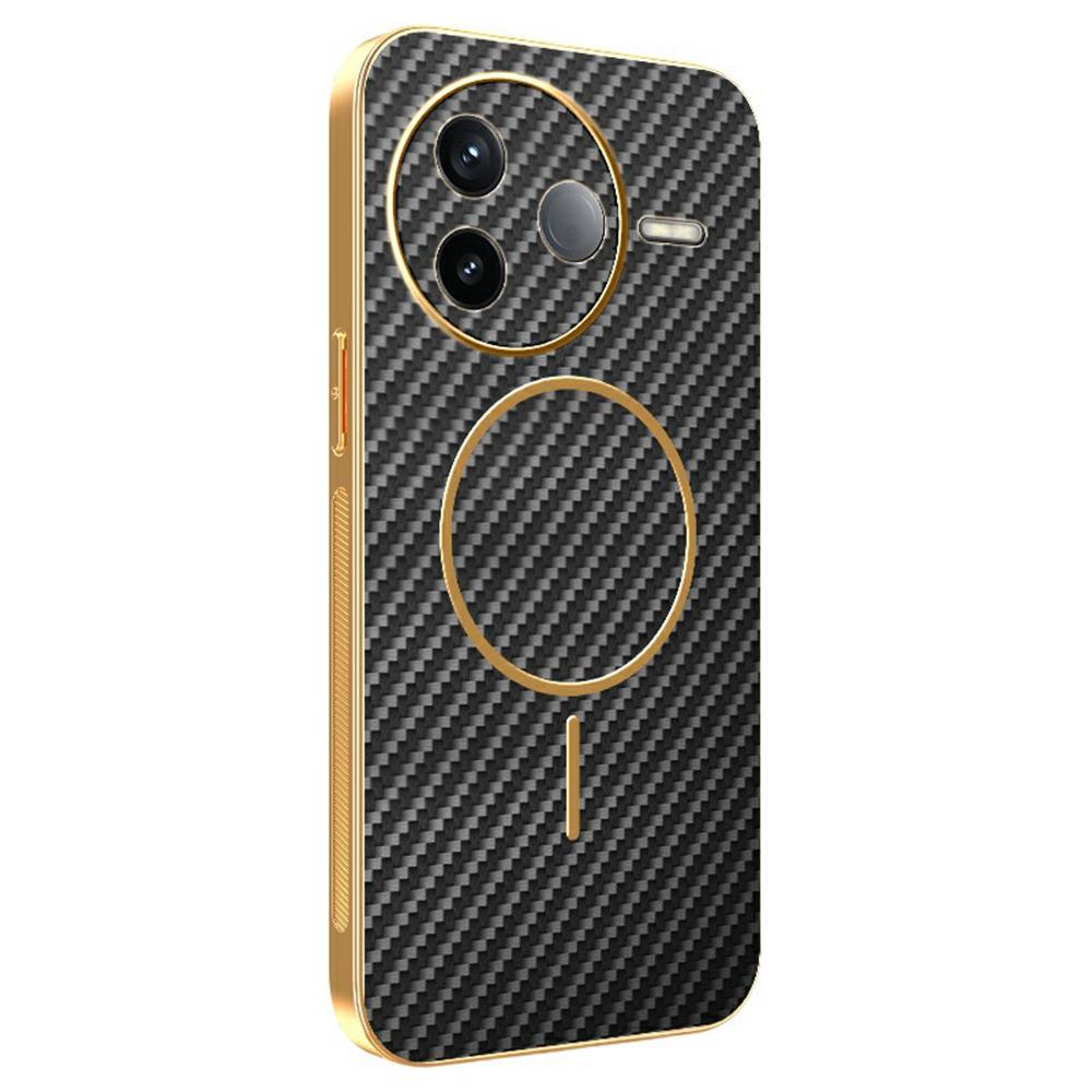 For Xiaomi Redmi K80 5G/Poco F7 Pro 5G Phone Case Carbon Fiber Textured Electroplated TPU Back Cover