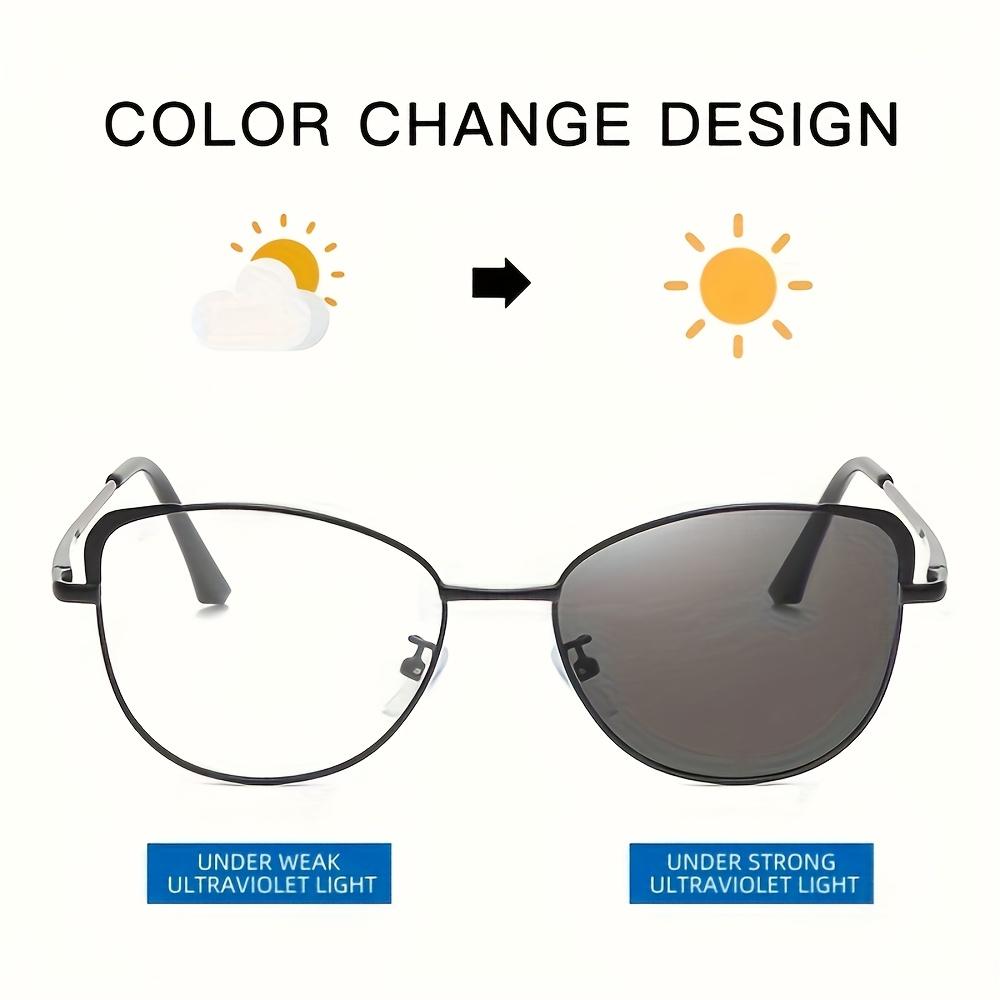 New Retro Personalized Metal Cat Glasses Frames For Men And Women Day And Night Use Anti-Blue Light Color-Changing Glasses