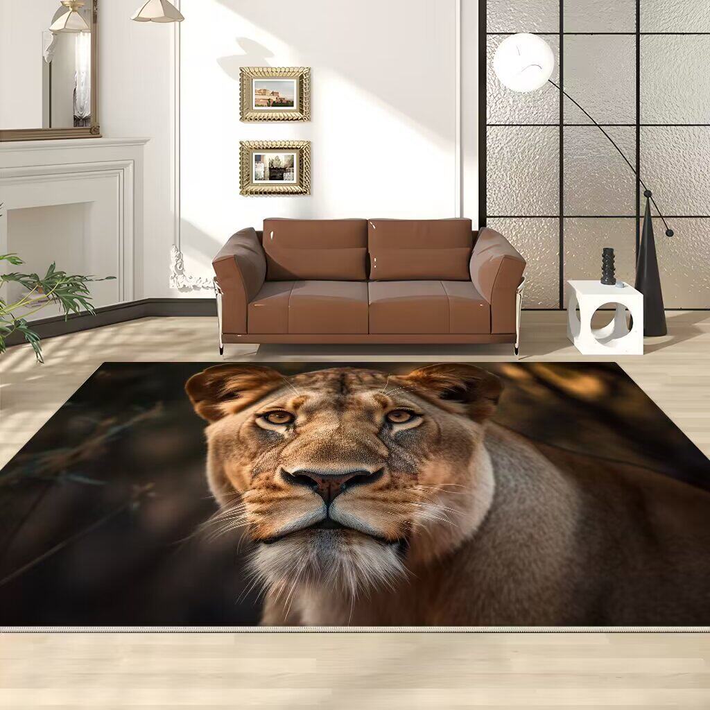 Panther Carpet Black Leopard Koberec do obývacího pokoje Velkoplošný koberec Animal Lion Tiger Rohožka do ložnice Domácí dekorace Tribal Koberec