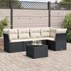 VidaXL Garden Lounge Set 6 Pcs with Cushions Black Wicker 3217606
