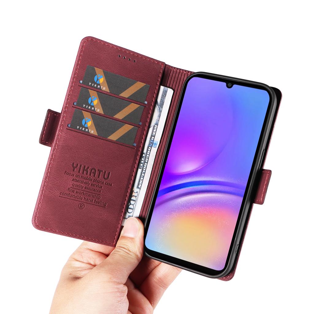 For Samsung Galaxy A07 4G/A06 5G/A06 4G Leather Case YIKATU YK-005 Skin-touch Feeling Wallet Phone Cover