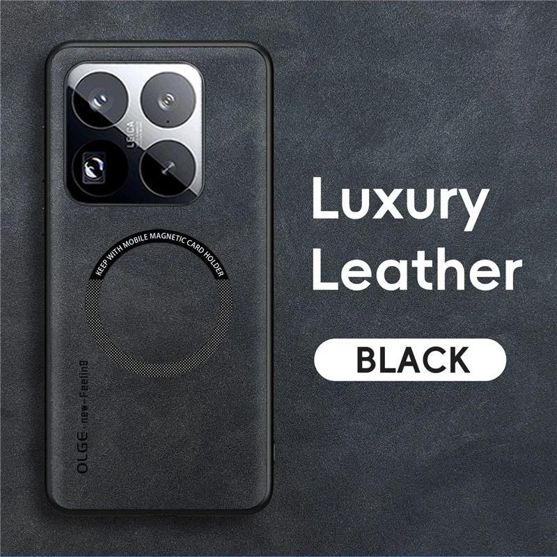 Magnetic For Magsafe Cases For Xiaomi mi 15 14 13 11 Pro 12S 12 Ultra Lite Leather Phone Case For Xiaomi 14T 13T 11T Pro Cover Xiaomi 12