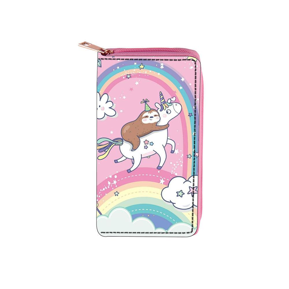 New unicorn long zipper wallet, wallet bag digital.