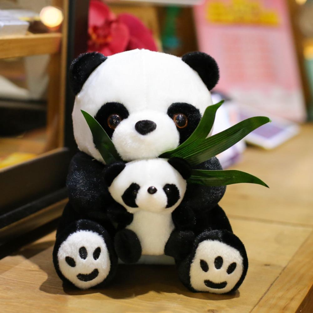 National Treasure Red Panda Doll Hugging Bamboo To Sleep with Hugging Bear Plush Toy Animal Doll Simulation Pendant Rag Doll