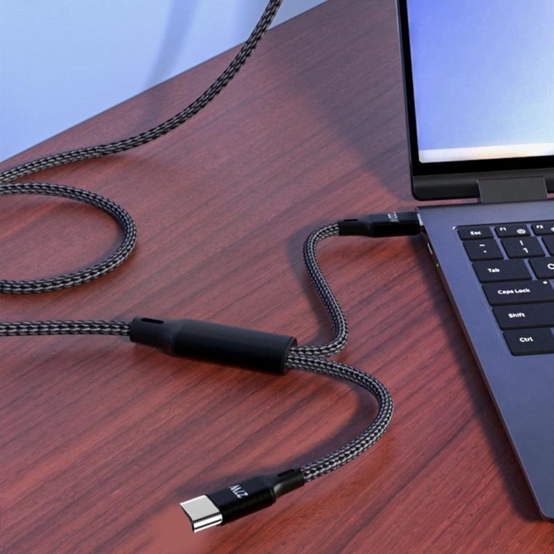 2 in 1 USB C Charge Cable USB C to Double USB C Cable 100W Fast Charging Type C Charger Cord for Office Home Travel