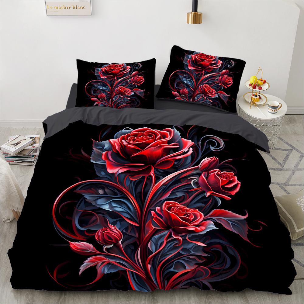 

Главная Роза 3D Печатный Узор 3 шт Одинарное Двуспальное Одеяло Наволочка Постельное Белье Комплект DE 135x200cm