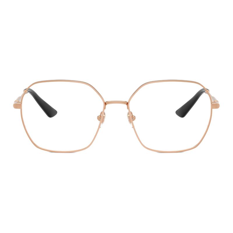 Versace Temple logo metal square optical glasses women's rose 65974351 VE13161412-Rose gold 56/16/140-h.49