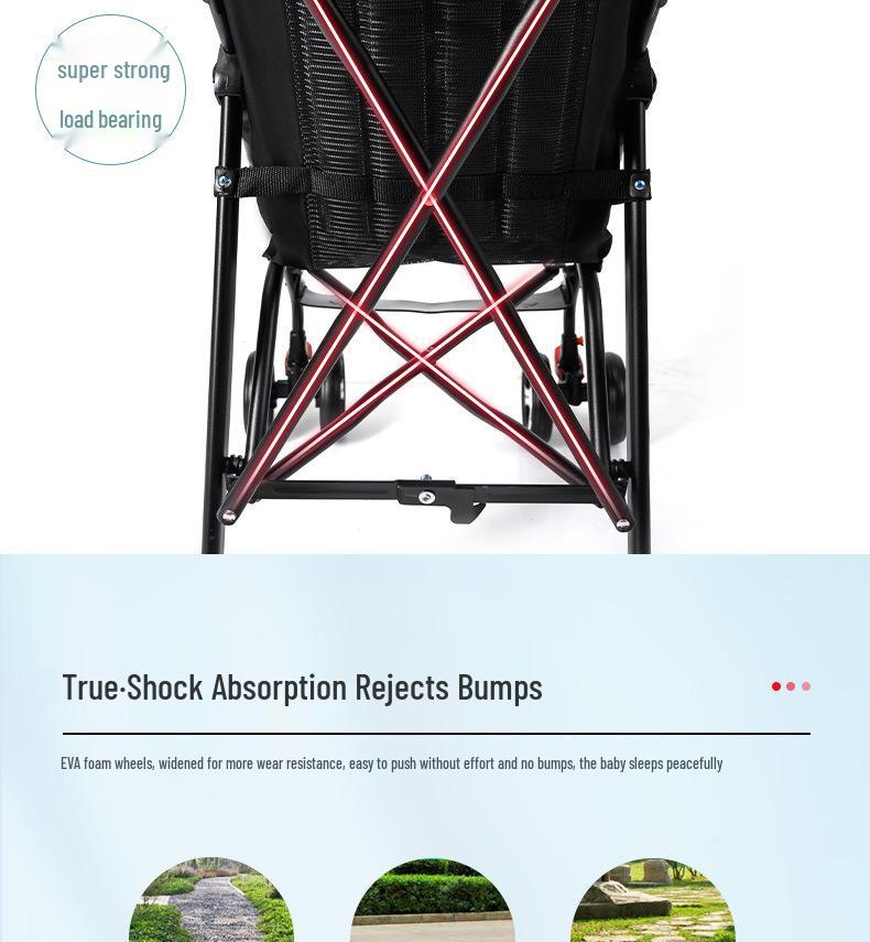 Lightweight Folding Umbrella Stroller with Reclining Seat for Babies and Toddlers