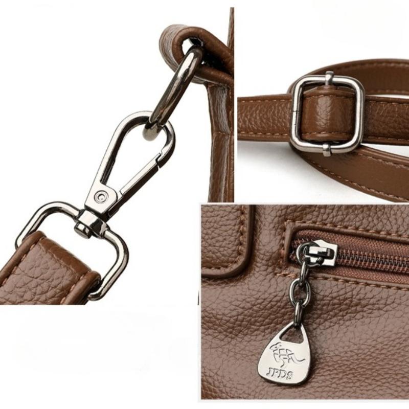 Elegant Vintage PU Leather Handbag for Women Large Capacity Shoulder Bag Top Handles & Detachable Shoulder Strap Simple Daily Bag Ladies Holiday Gifts