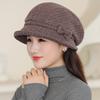 Autumn Winter Leisure Basin Hat for Middle-aged and Elderly Mother's Hats Woolen Checkered Women's Hat Warm Cold Proof Windproof Rolled Edge Hat