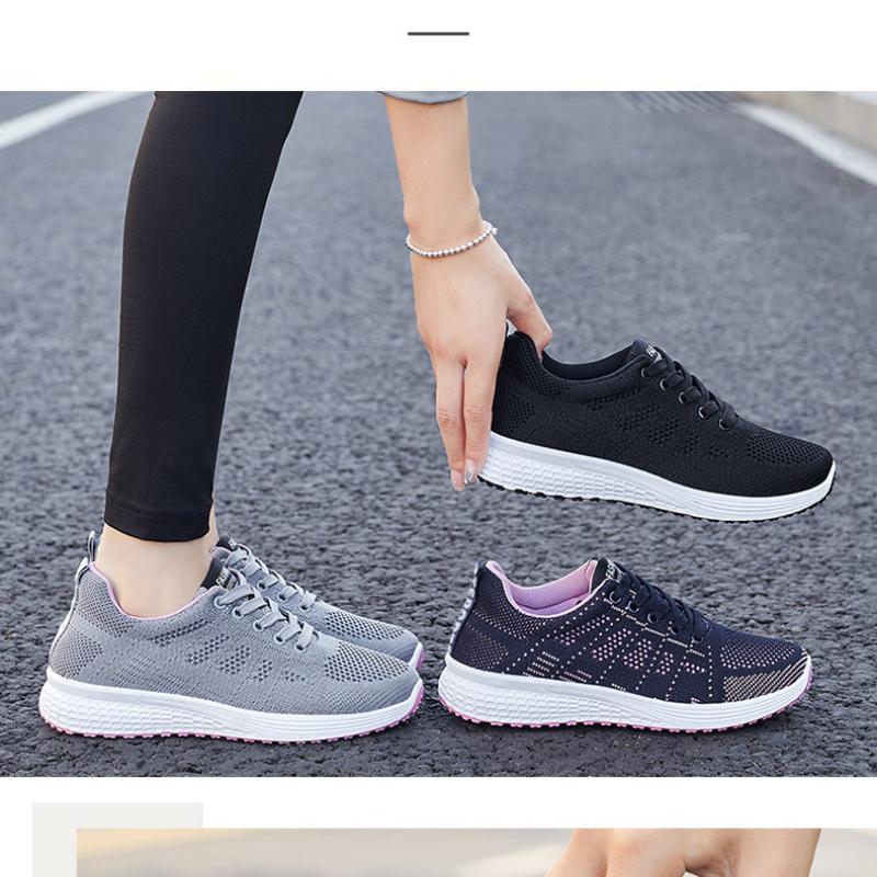 Fashion 2024 Spring New Women's Running Shoes Fabric Breathable Upper Soft Sole Casual Shoes Trendy Sports Shoes Women