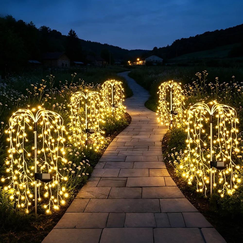 Outdoor LED Solar Fairy Lights Waterproof Landscape Pathway Decor Lawn Lamp for Villa Street Patio Balcony