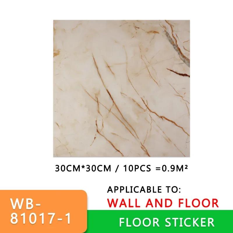 10pcs Thick Wall Sticker Self Adhesive Tiles Floor Stickers Marble Bathroom Ground Wallpapers waterproof PVC Bedroom living Room