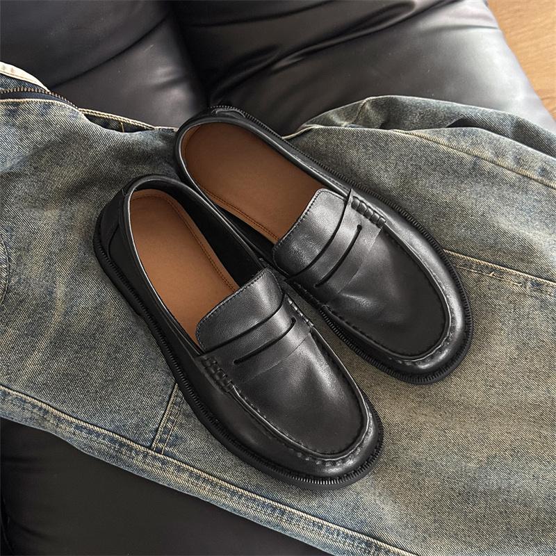 Fashion Handmade Mens Leather Loafers Non Slip Slip on Walking Flats Breathable Outdoor Casual Shoes for Man Work Office Driving Shoes