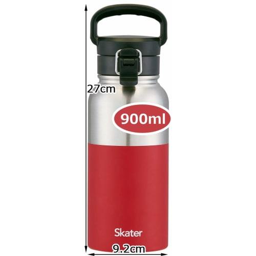 Skater Sports Bottle with Handle, Stainless Steel Water Bottle, Large Capacity, 900ml, Red, SDH9