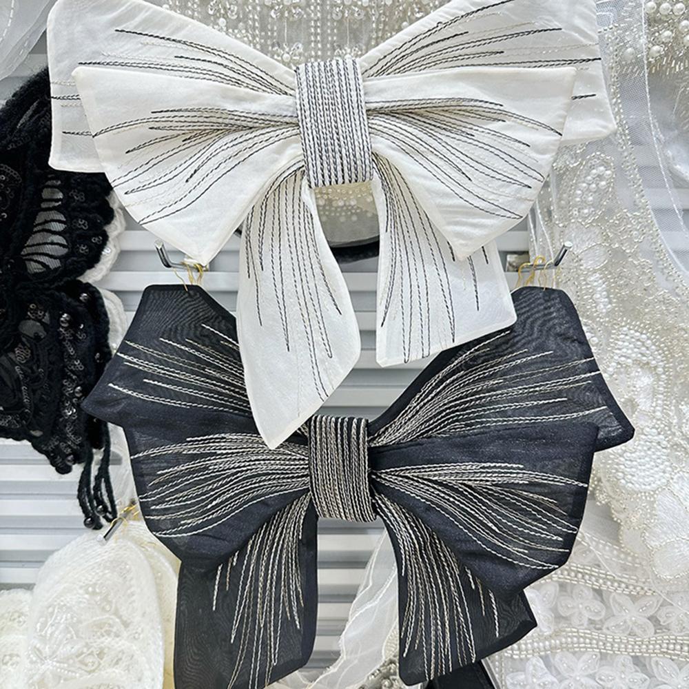 1Pc Big White Black Bow Patch Handmade Repair For Clothes Accessories 29*24cm