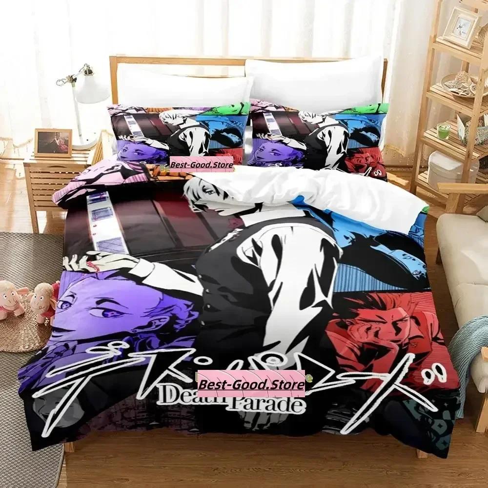 

Comforter Death Parade Bedding Set Printed With Bed Soft Single Double Queen Super King Size Adult Kid Bedroom Comforter (quilt)-EU Single(135*200cm)3pcs